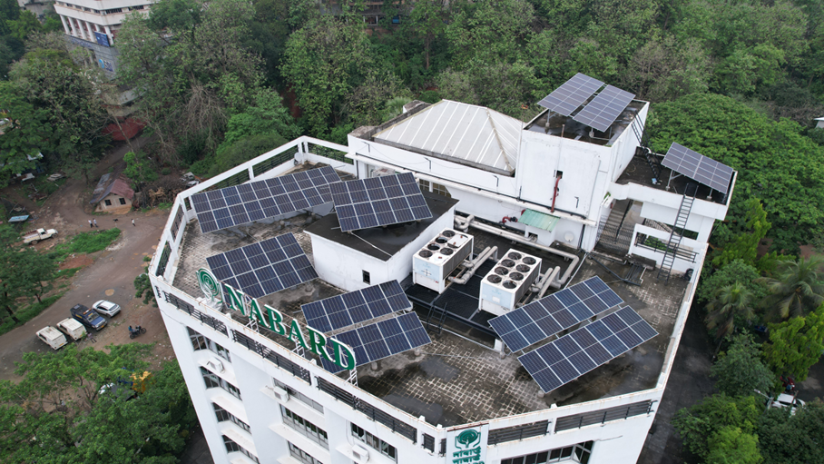 Renergy Solutions implemented a 68.32 kW rooftop solar power system at NABARD